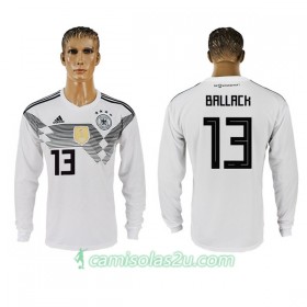 Camisolas de Futebol Alemanha Ballack 13 Equipamento Principal Copa do Mundo 2018 Manga Comprida